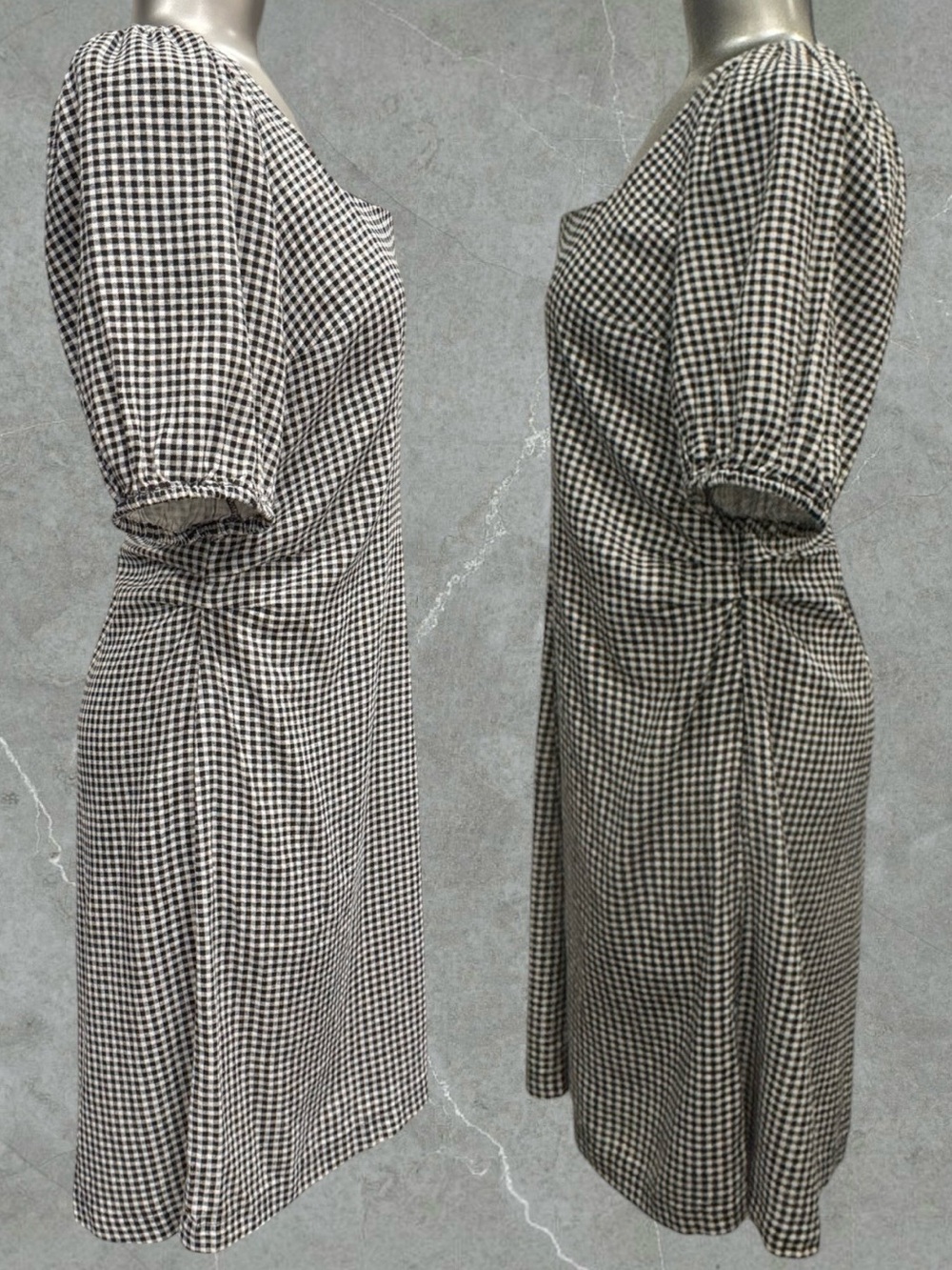 2 for $30 | Black and White Gingham Sun Dress - Picture 5 of 16